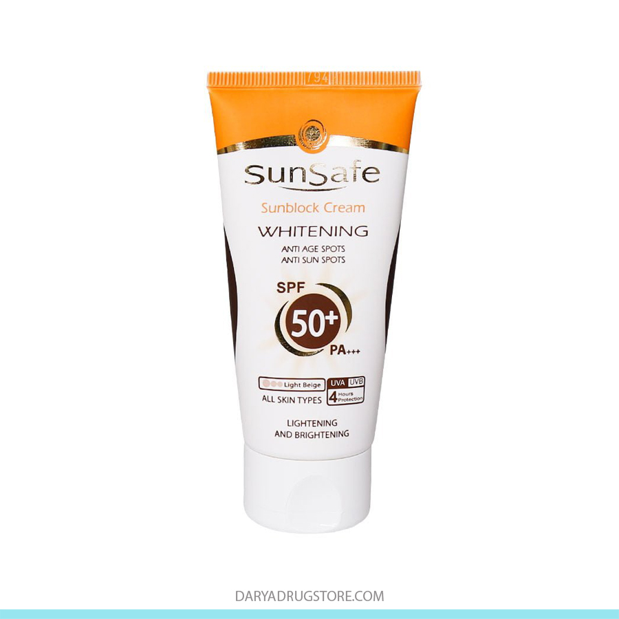 کرم ضد آفتاب سفید کننده بژ روشن SPF50